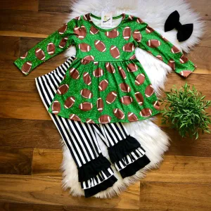 Ready, Set, Touchdown Triple Ruffle Pants Set