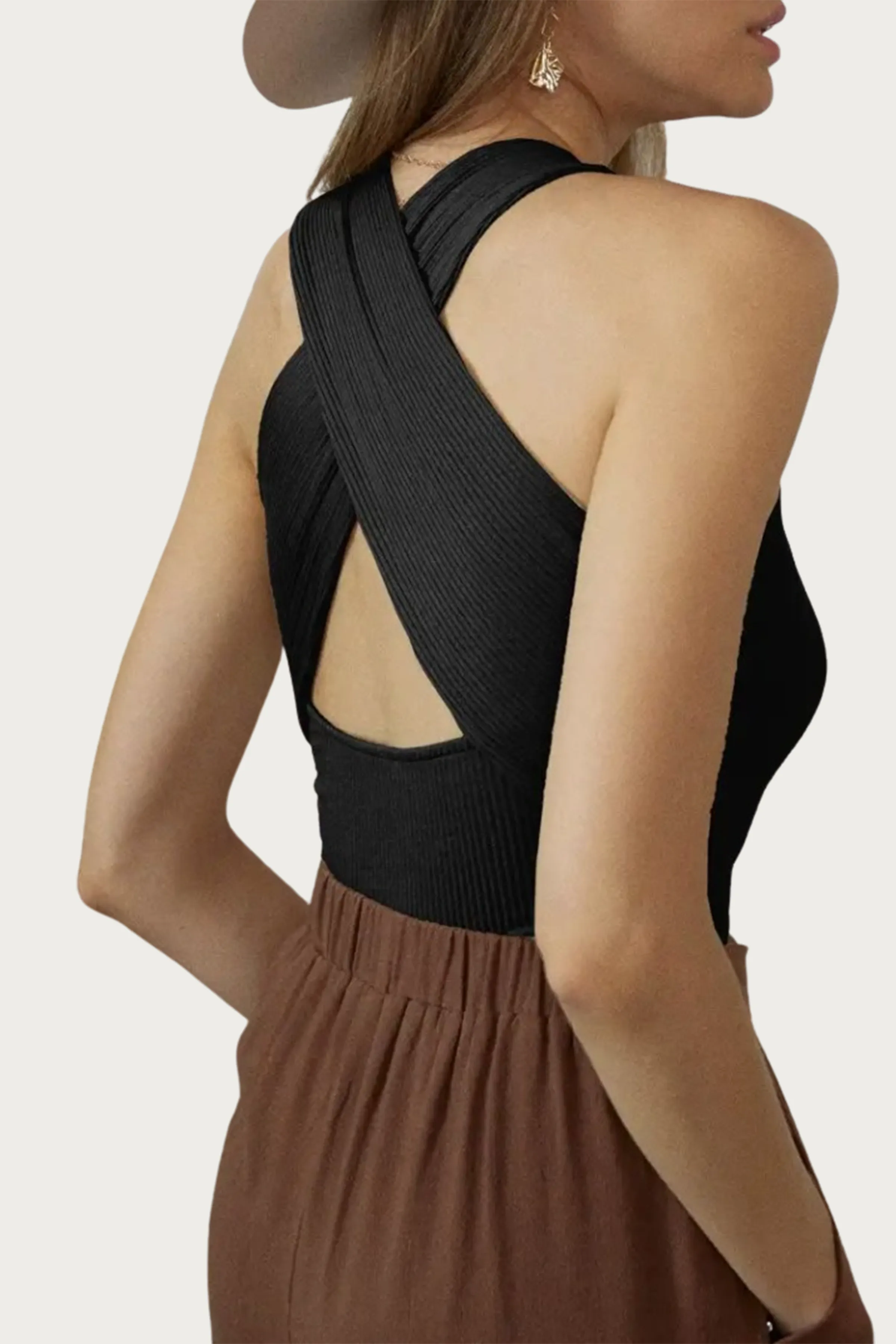 RIBBED CUTOUT BODYSUIT