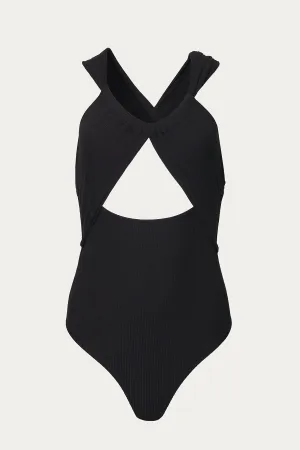 RIBBED CUTOUT BODYSUIT