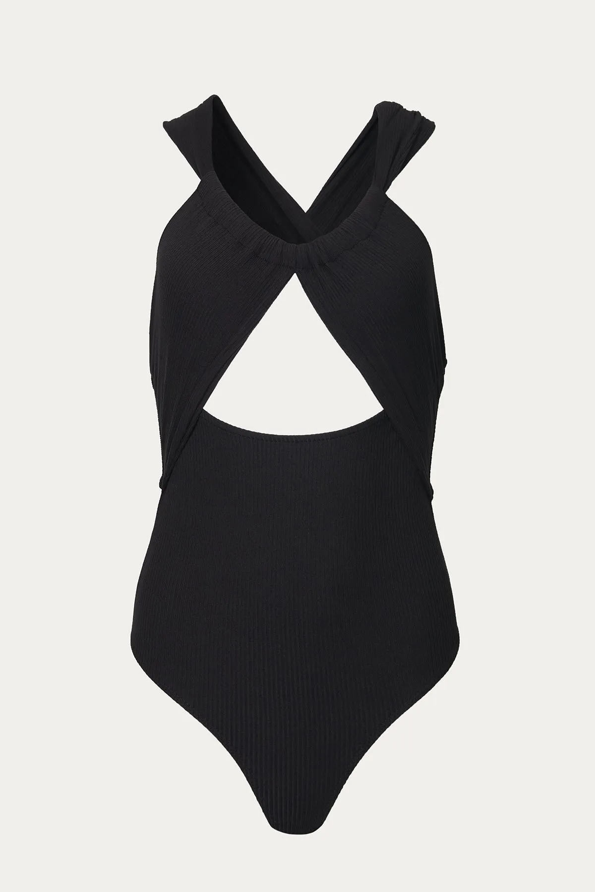 RIBBED CUTOUT BODYSUIT