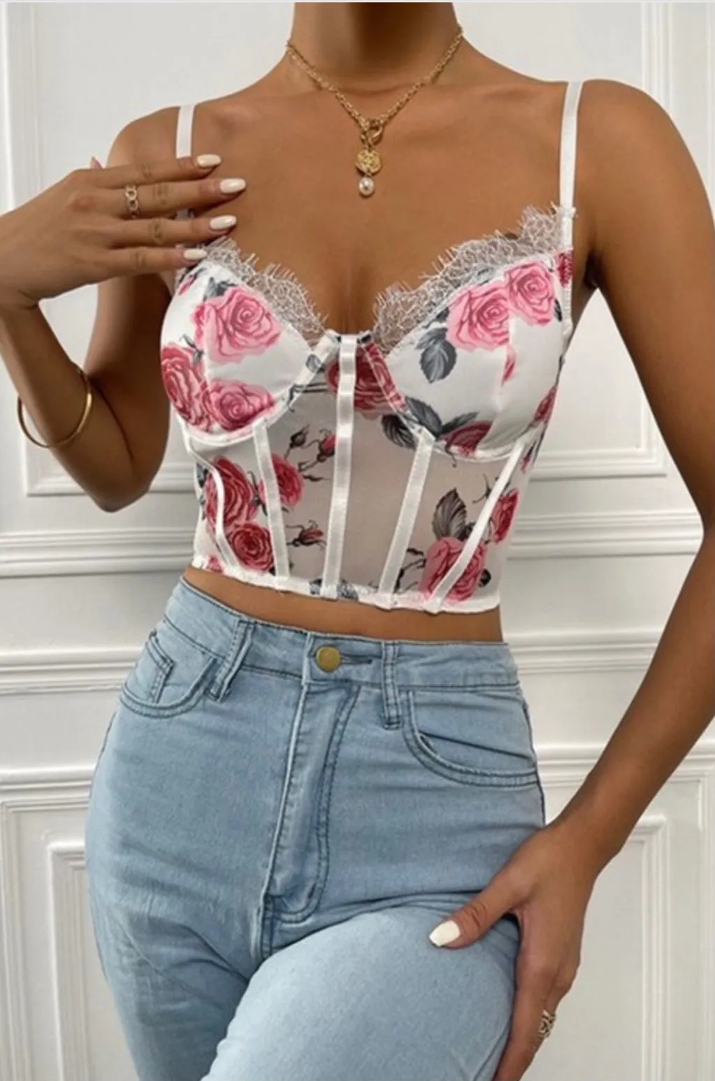 Rosa Floral Baddie Corset