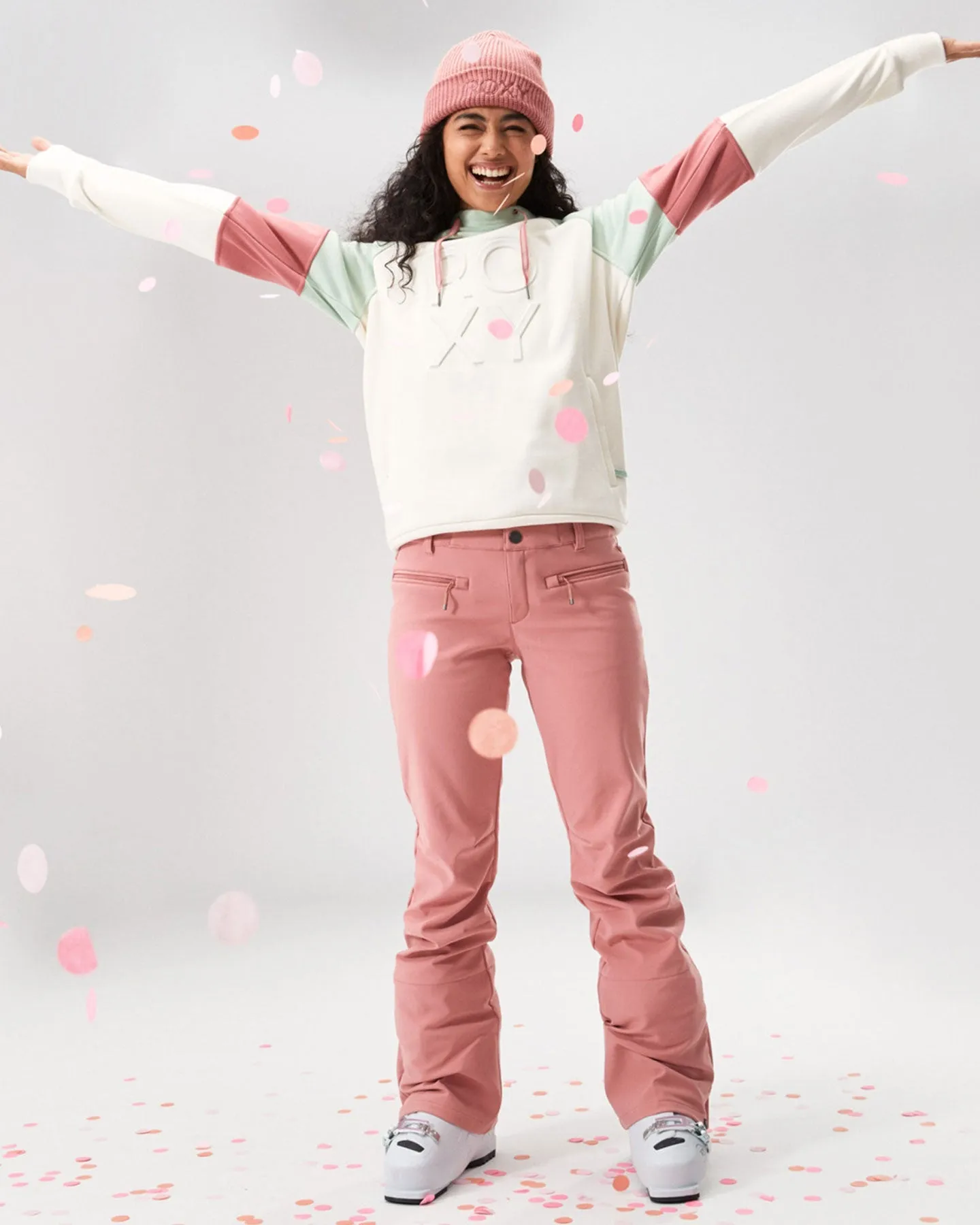 Roxy Women's Rising High Technical Snow Pants - Dusty Rose
