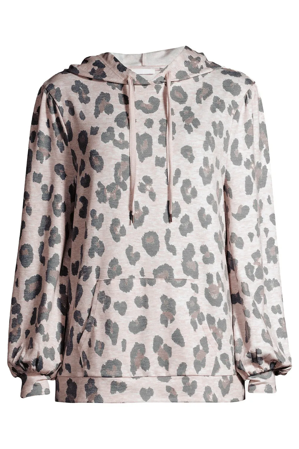 Sammie, Leopard Drawstring Hoodie and Skinny Pants Loungewear/Pajama Set