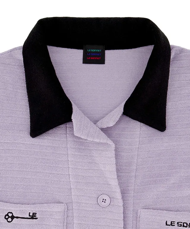 [SAMPLE SALE]LE SONNET  Terry Bowling Shirt - Lavender