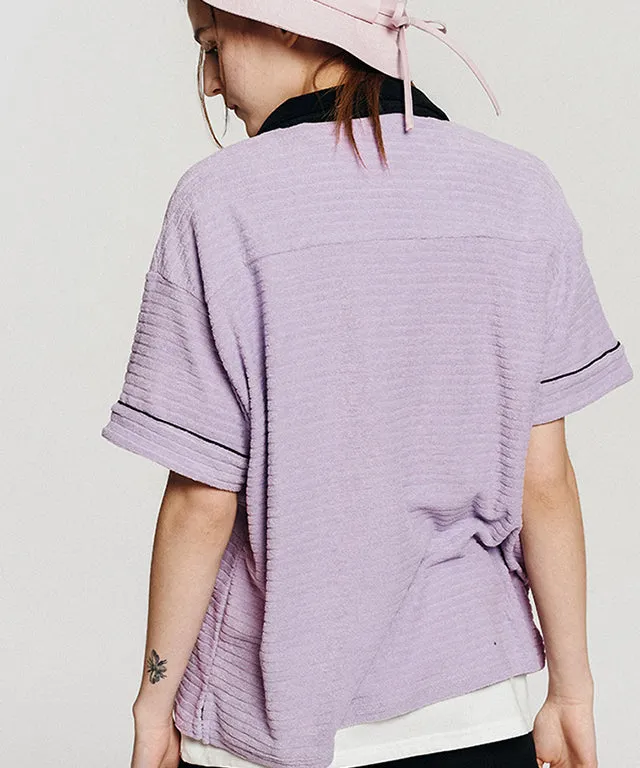[SAMPLE SALE]LE SONNET  Terry Bowling Shirt - Lavender