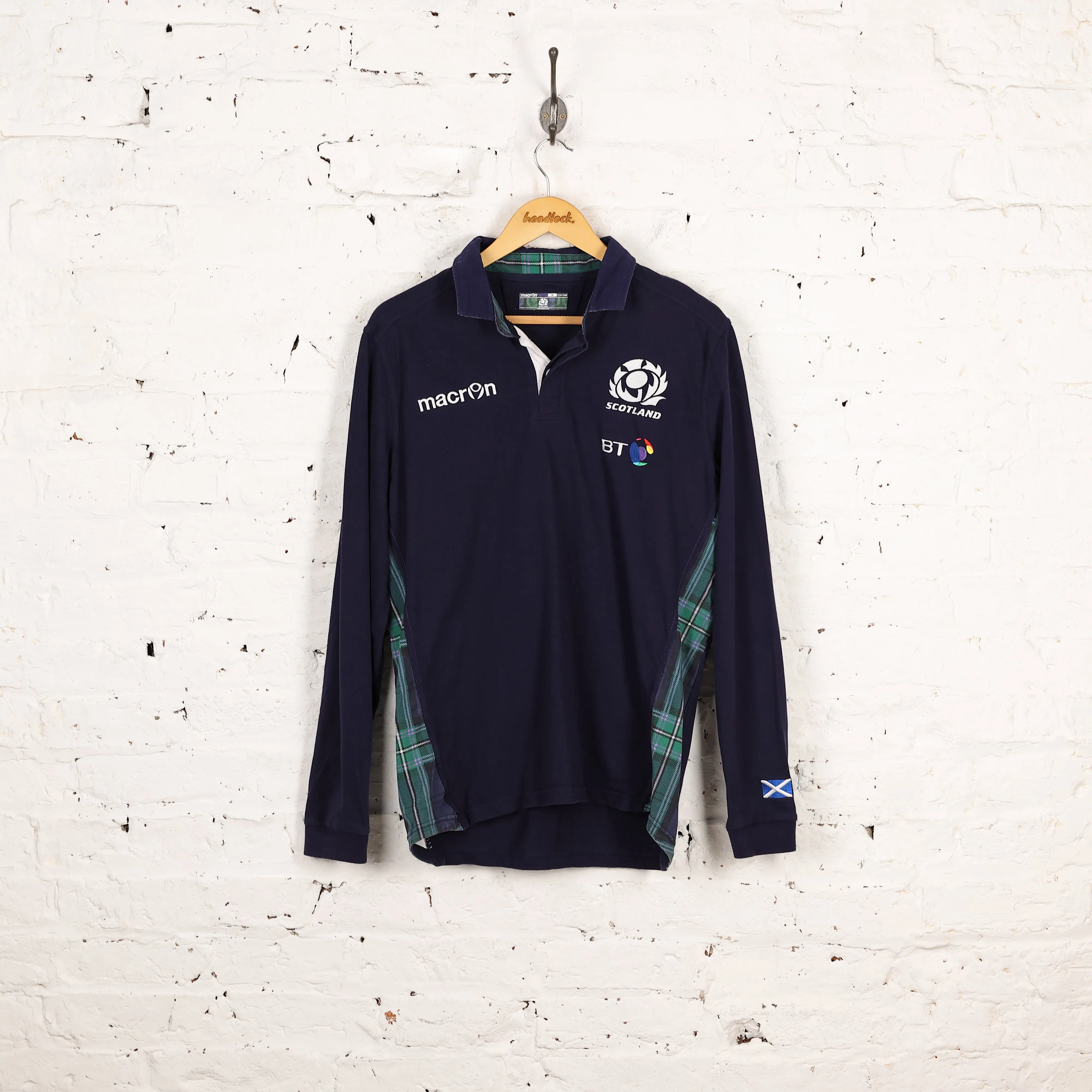 Scotland Rugby 2015 Macron Long Sleeve Shirt - Blue - M