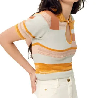 Sessun Kelis Fancy Jacquard Polo Shirt Sunset