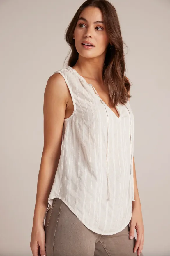 Sleeveless Shirred Neck Tank
