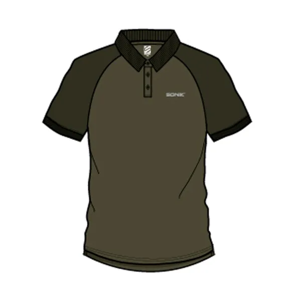 Sonik Green Raglan Polo Shirt