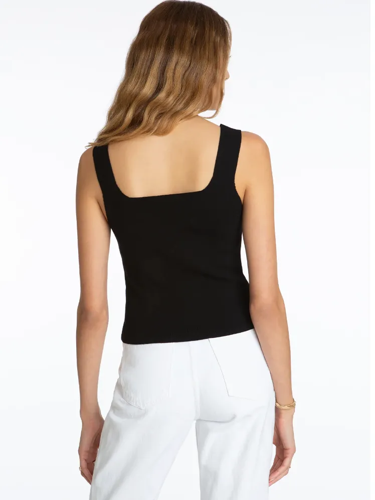 Square Neck Tank Black