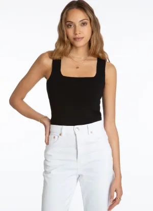 Square Neck Tank Black