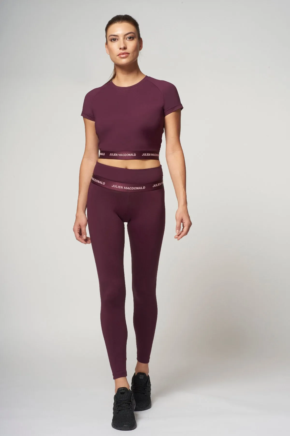 St Tropez Cropped Tee Burgundy