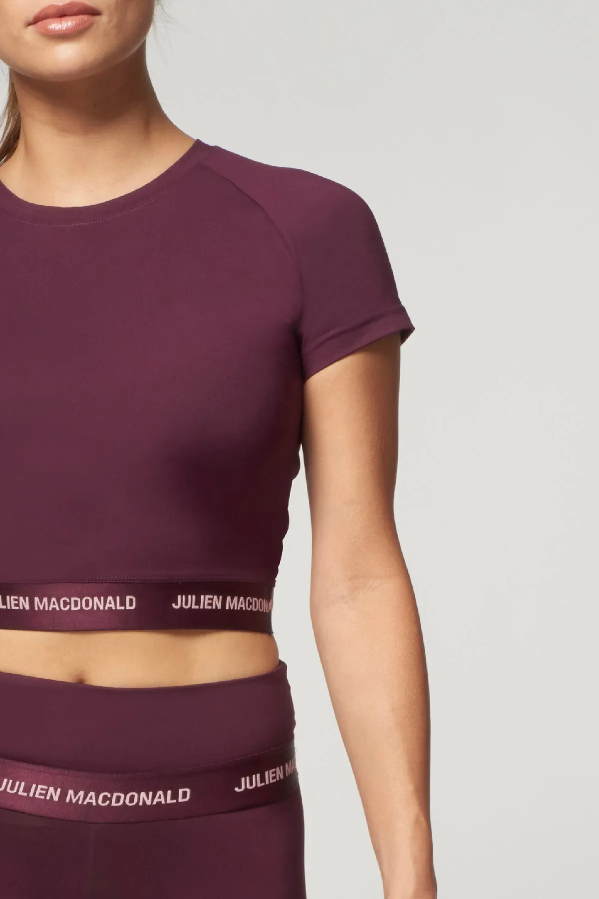 St Tropez Cropped Tee Burgundy