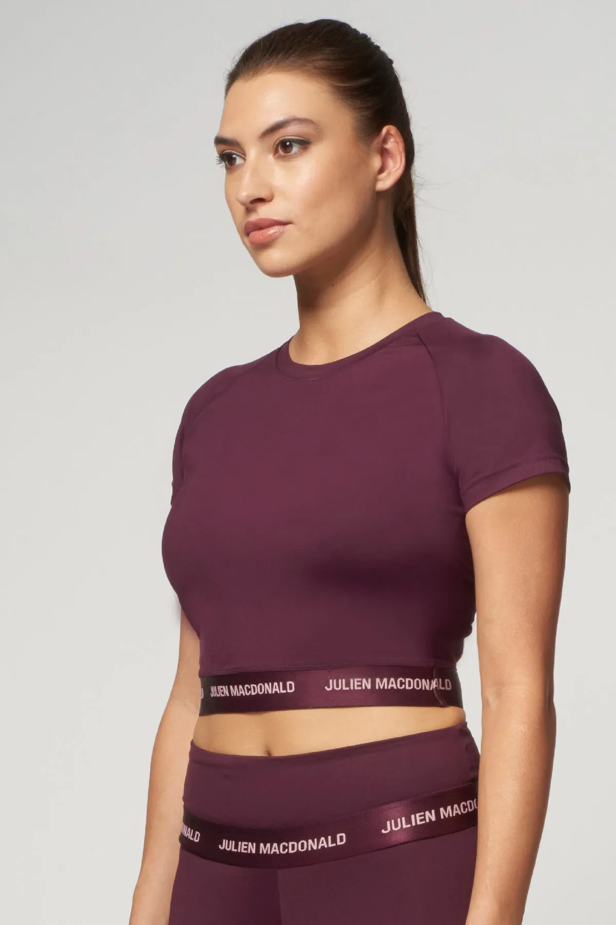 St Tropez Cropped Tee Burgundy