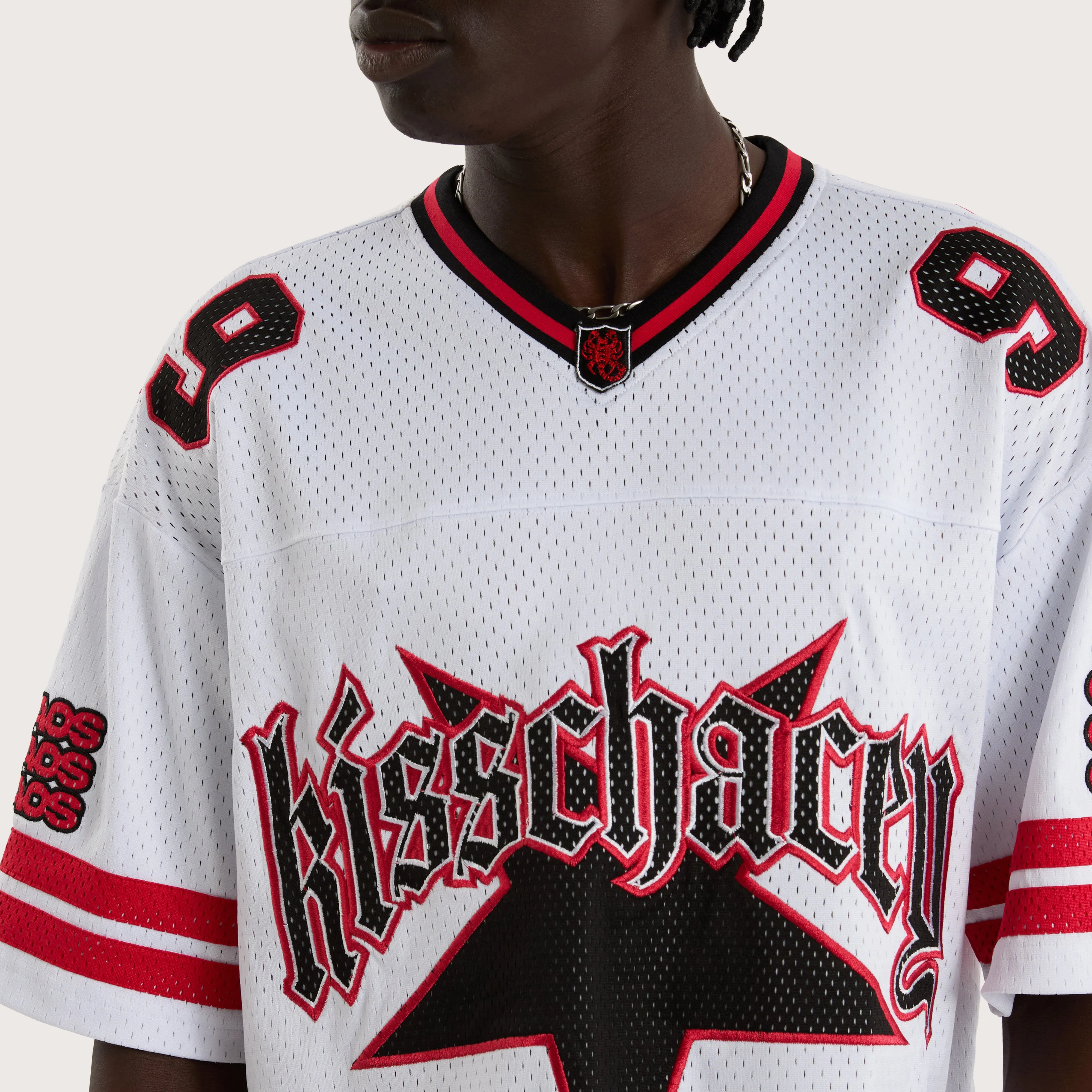 Star Football Jersey White And Red
