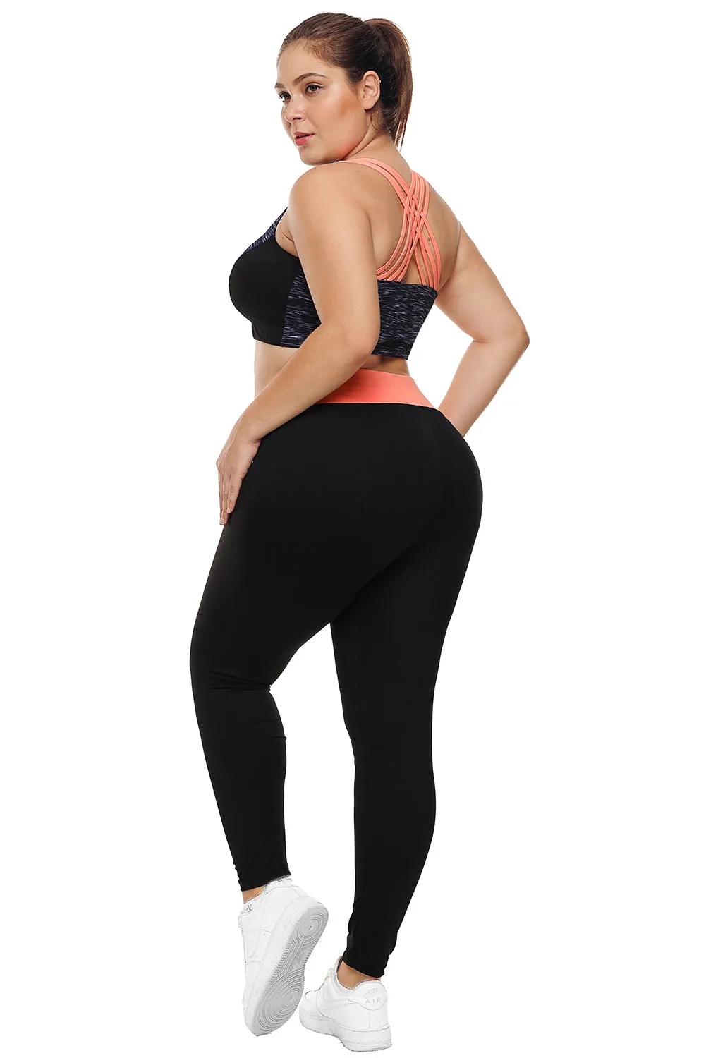Strappy Crisscross Back Heather Navy Gym Bra