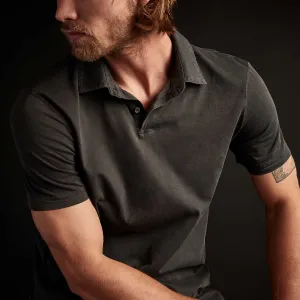 Sueded Jersey Polo - Carbon Pigment