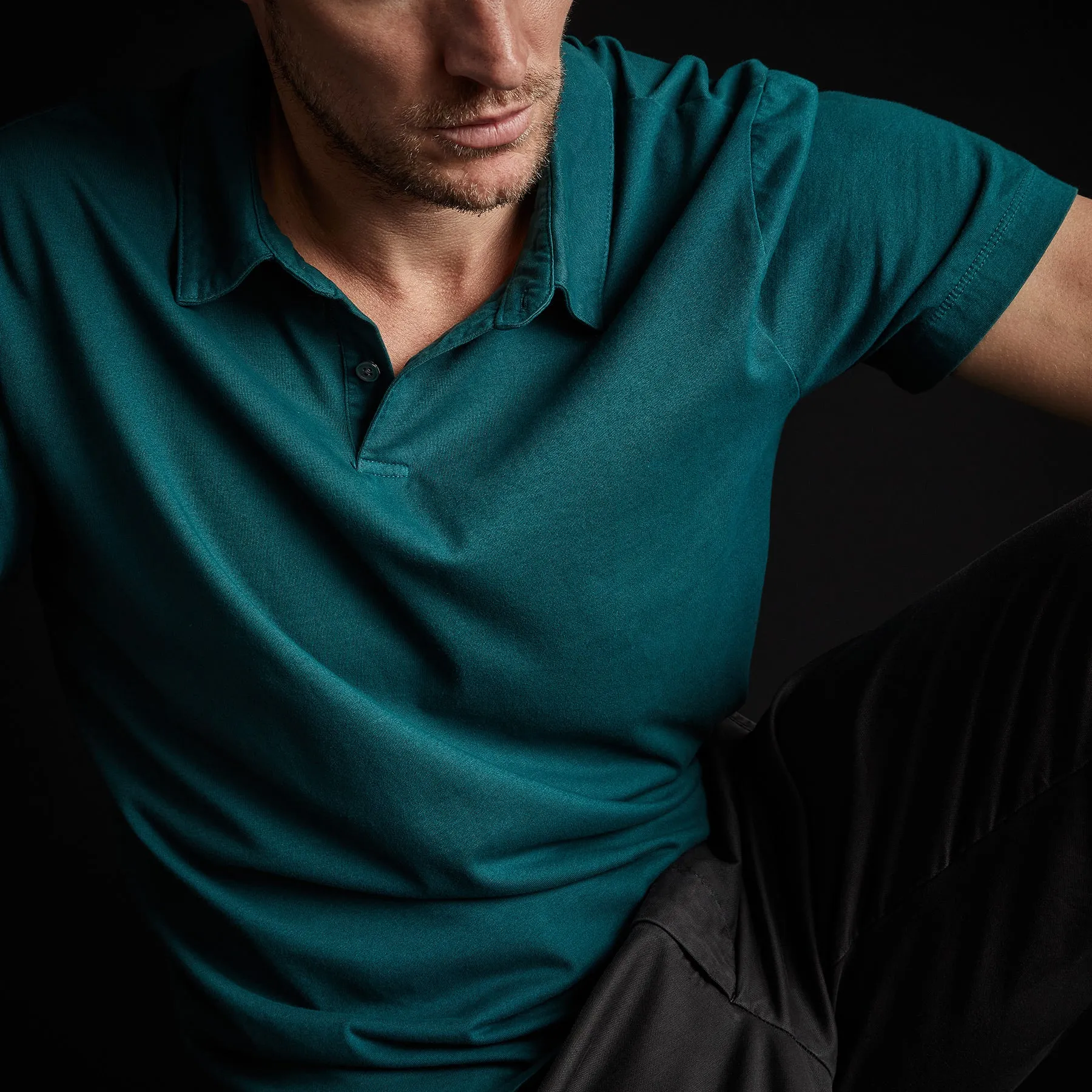 Sueded Jersey Polo - Jewel