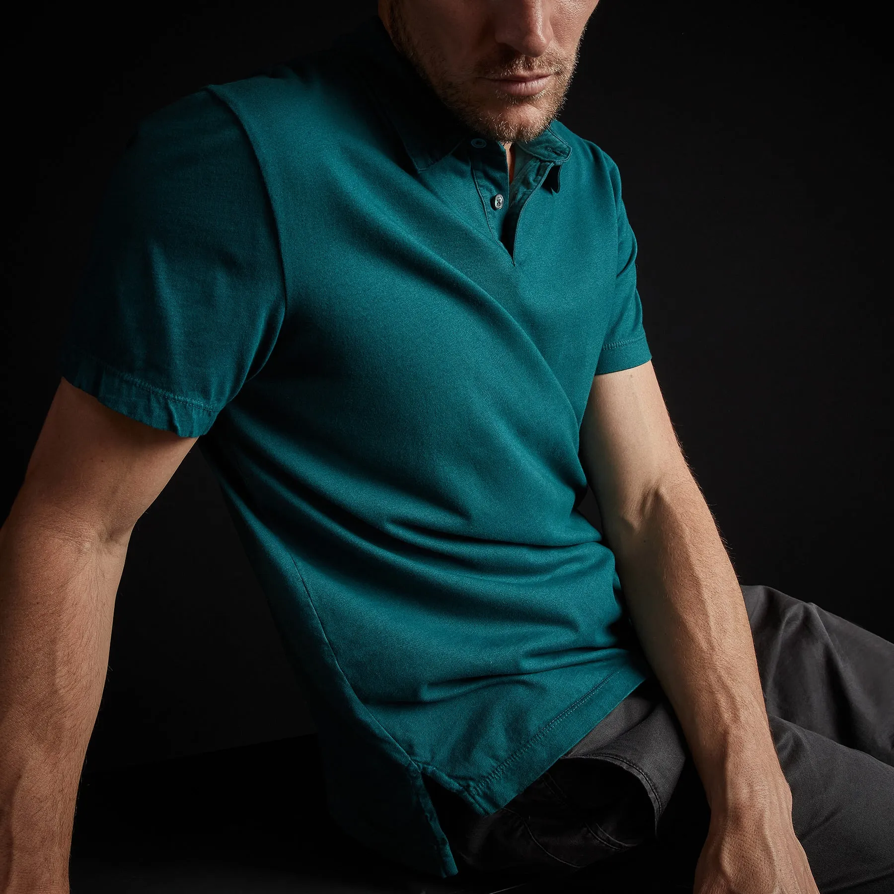 Sueded Jersey Polo - Jewel