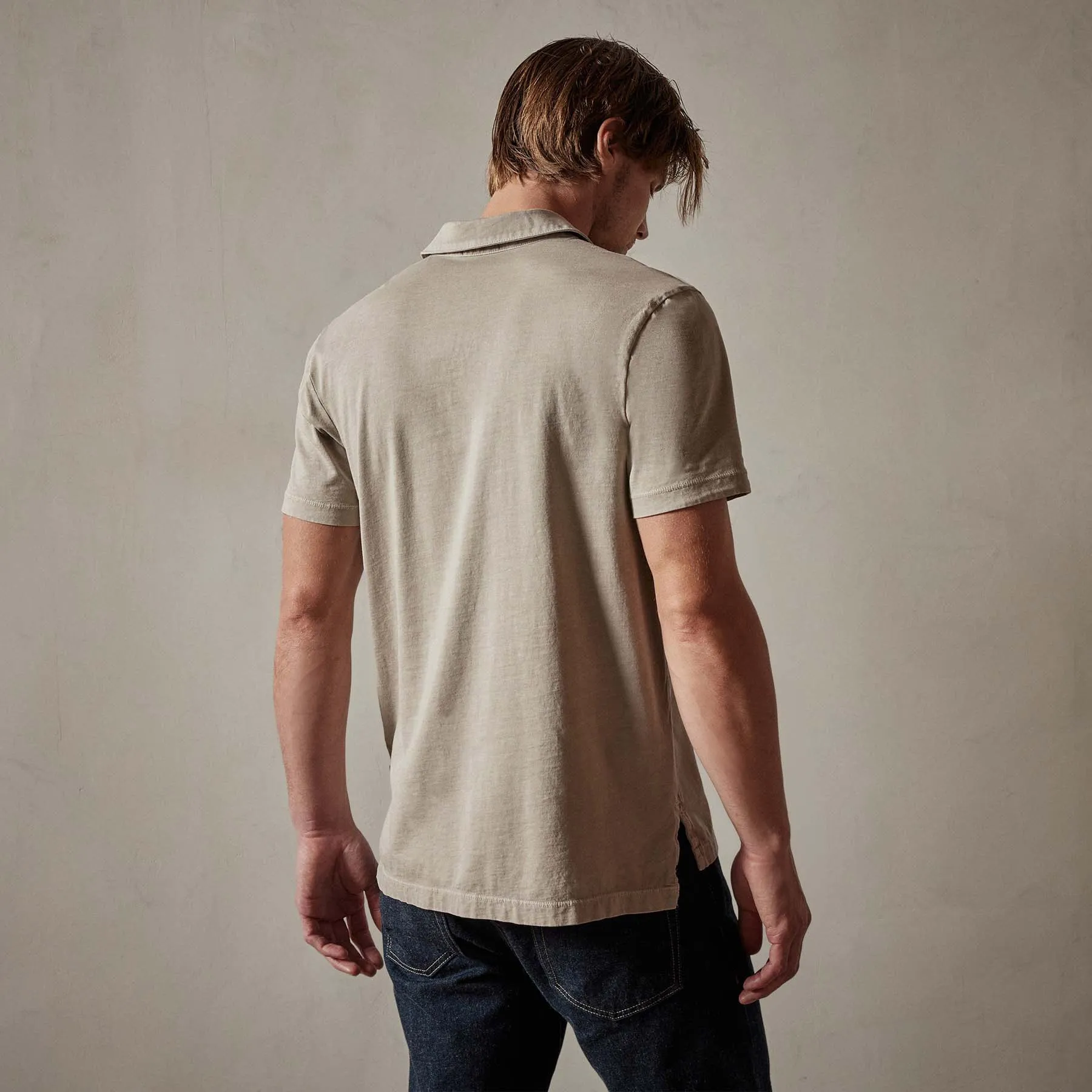 Sueded Jersey Polo - Toast Pigment