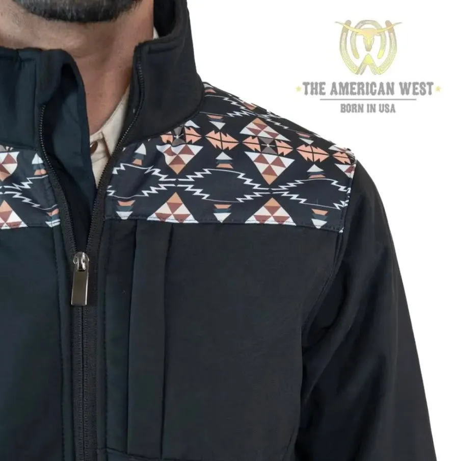 The American West Black Softshell Aztec Print Jacket