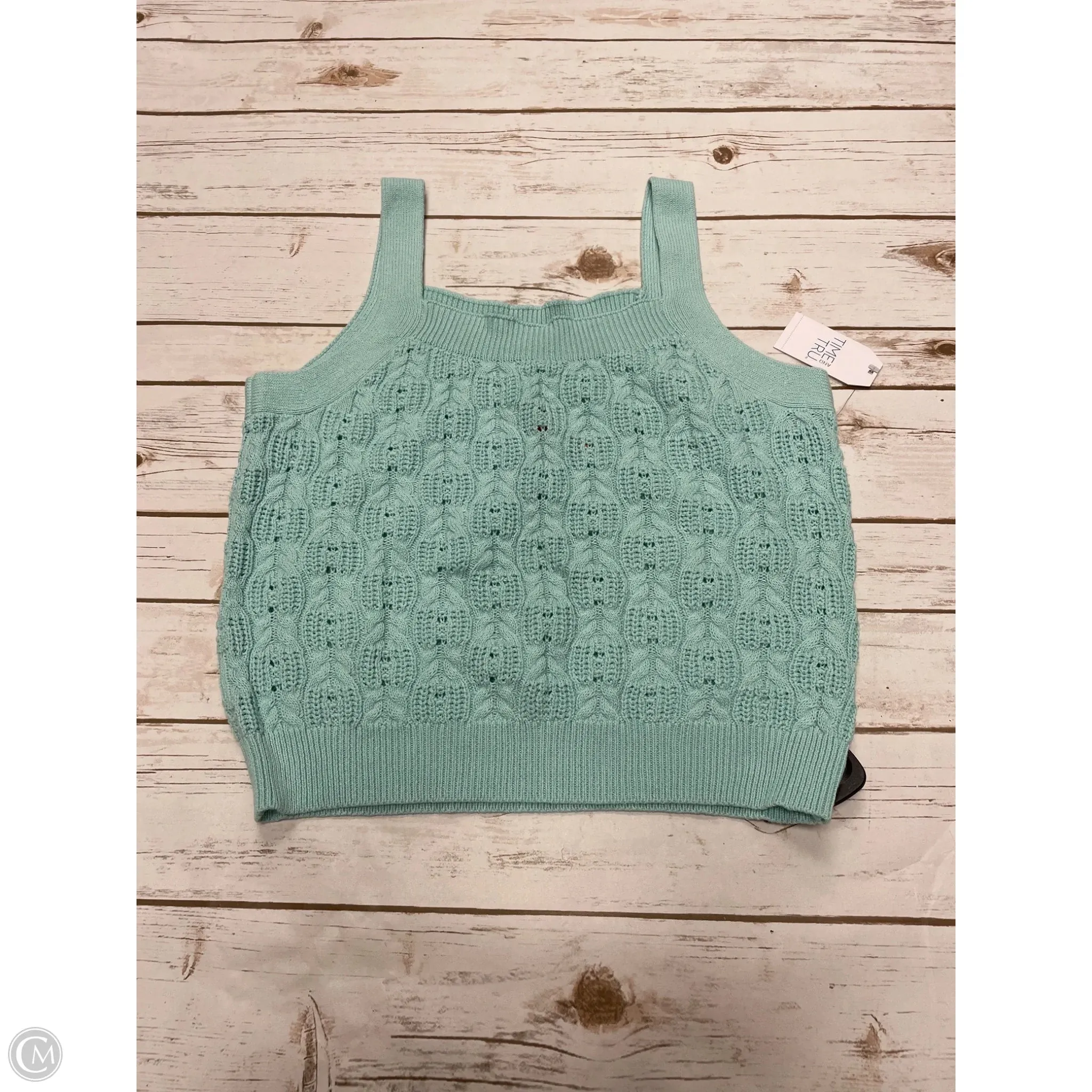 Top Sleeveless Basic By Time And Tru In Blue, Size: L