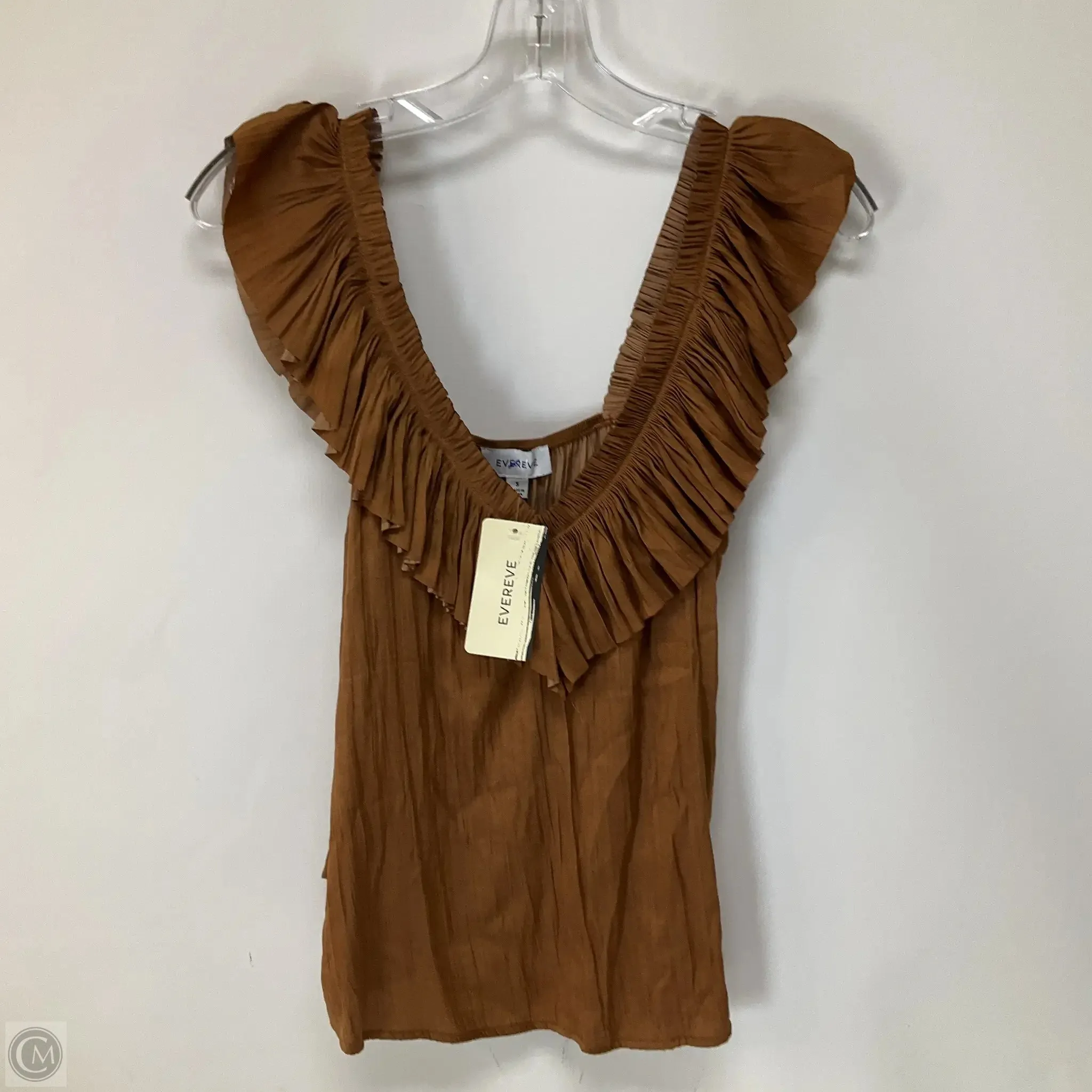 Top Sleeveless By Evereve In Brown, Size: S