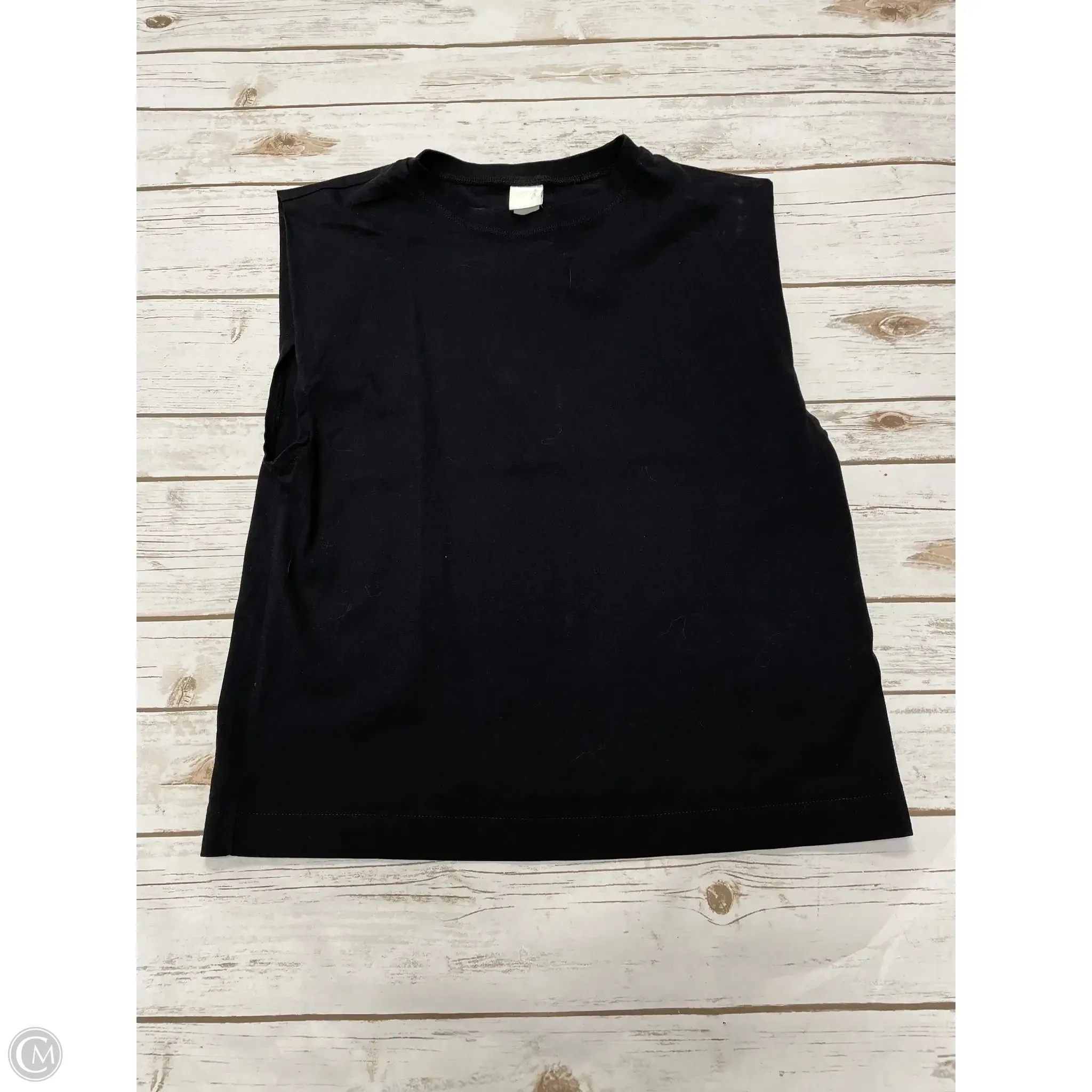 Top Sleeveless By H&m In Black, Size: S