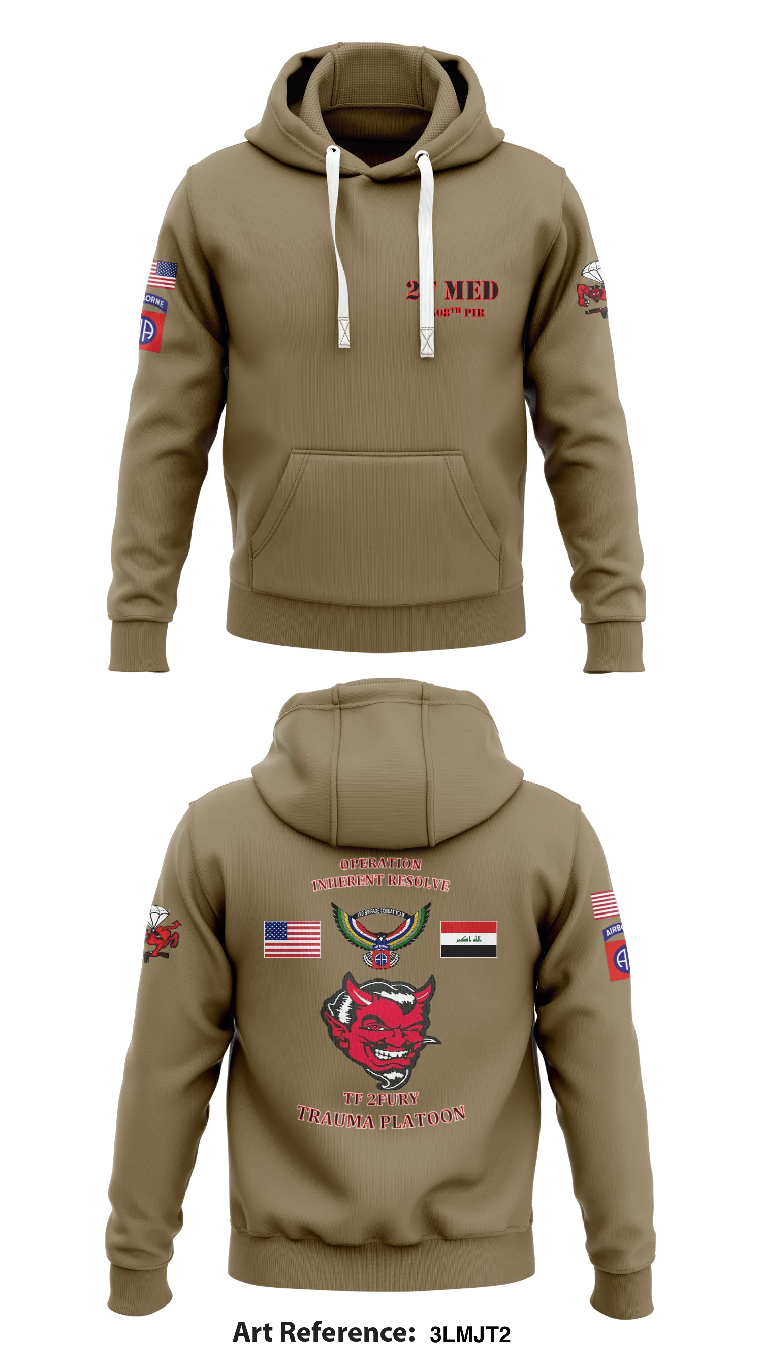 TRAUMA PLATOON, 2-58th PIR Store 1  Core Men's Hooded Performance Sweatshirt - 3LMjT2
