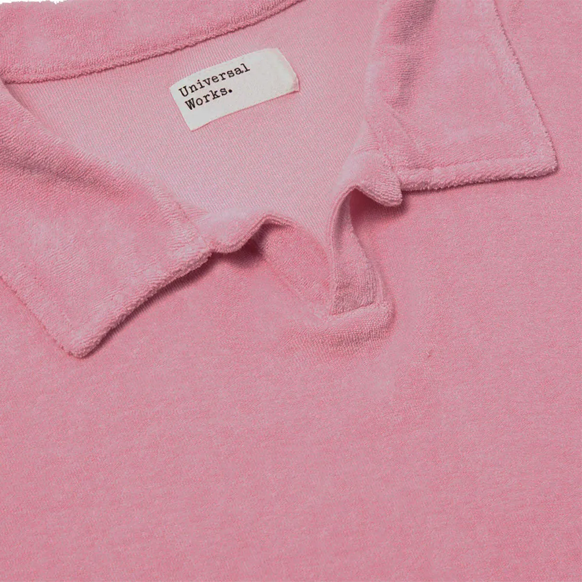 Universal Works Vacation Polo Terry Fleece Pink