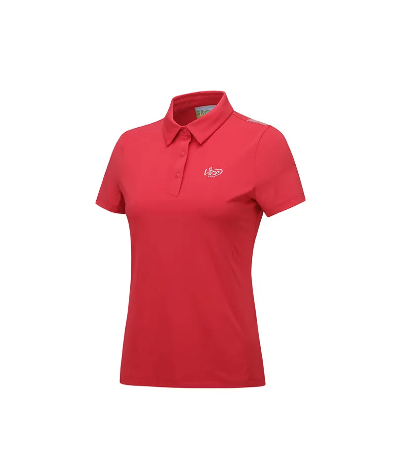 Vice Golf Atelier Women V Signature Polo T-Shirts - Red