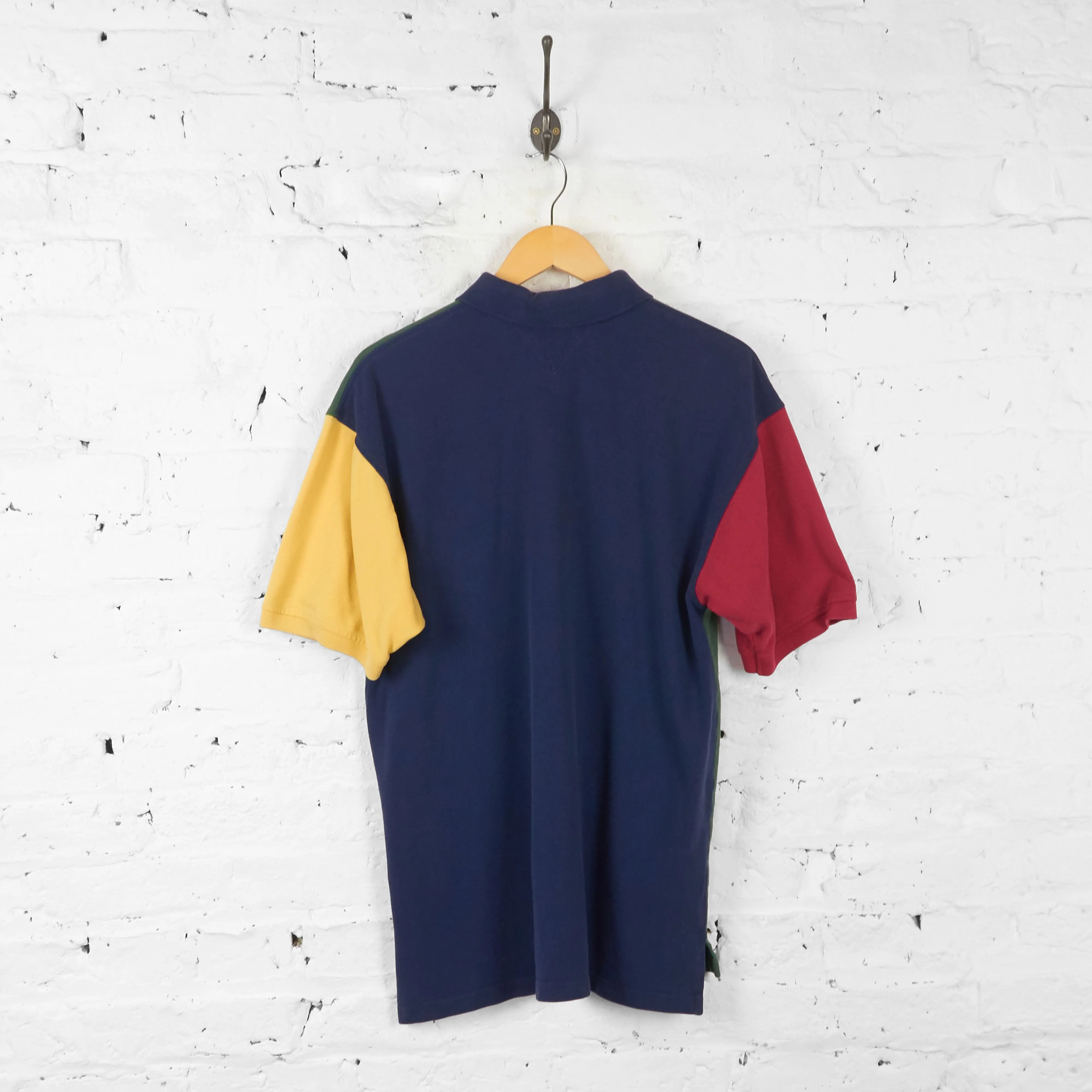 Vintage Tommy Hilfiger Colour Block Polo Shirt - Green - M
