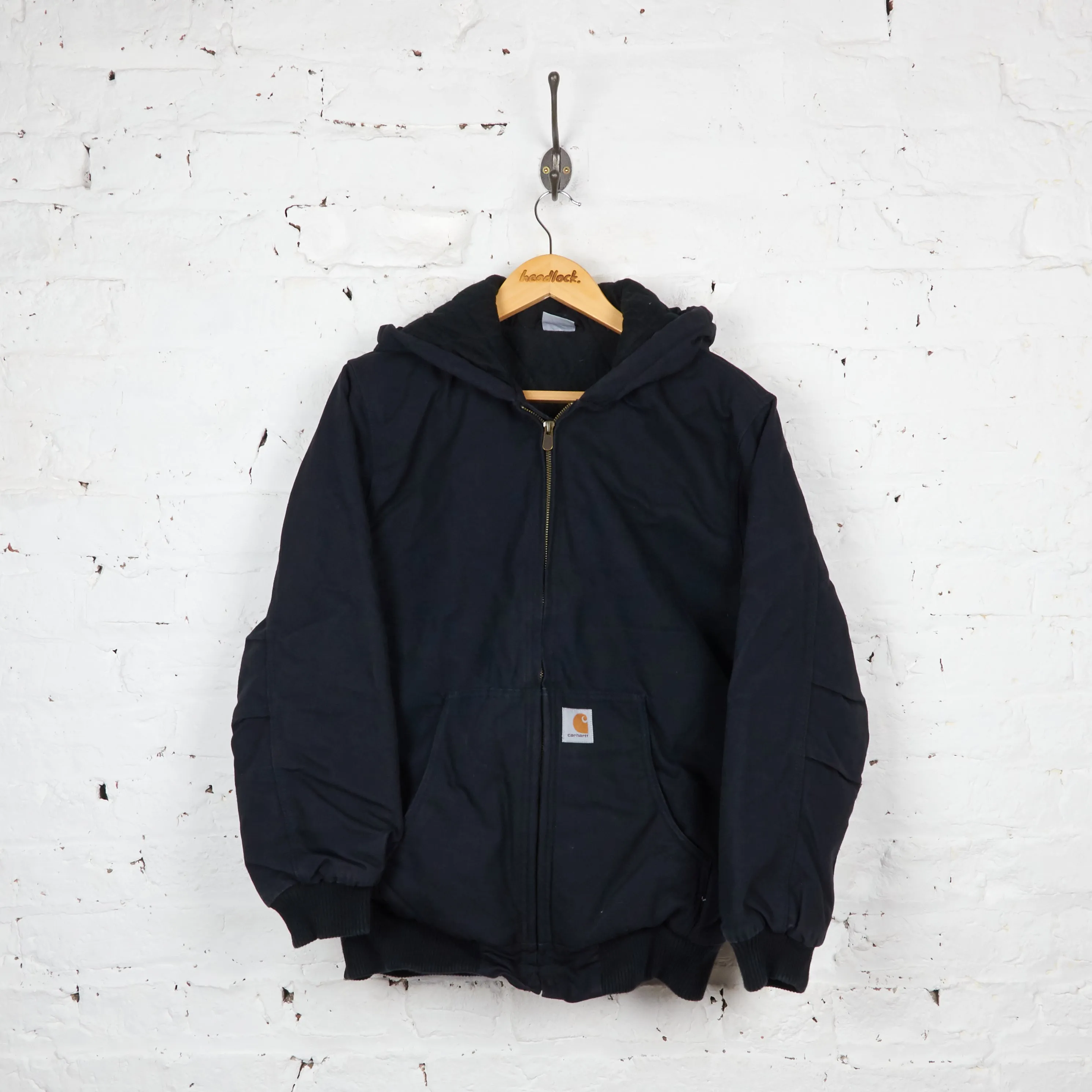 Womens Carhartt Hooded Work Jacket - Black - Womens XL