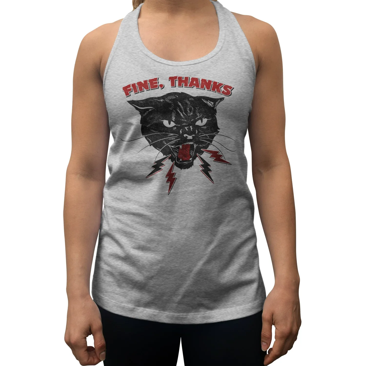 Women's Fine Thanks Racerback Tank Top
