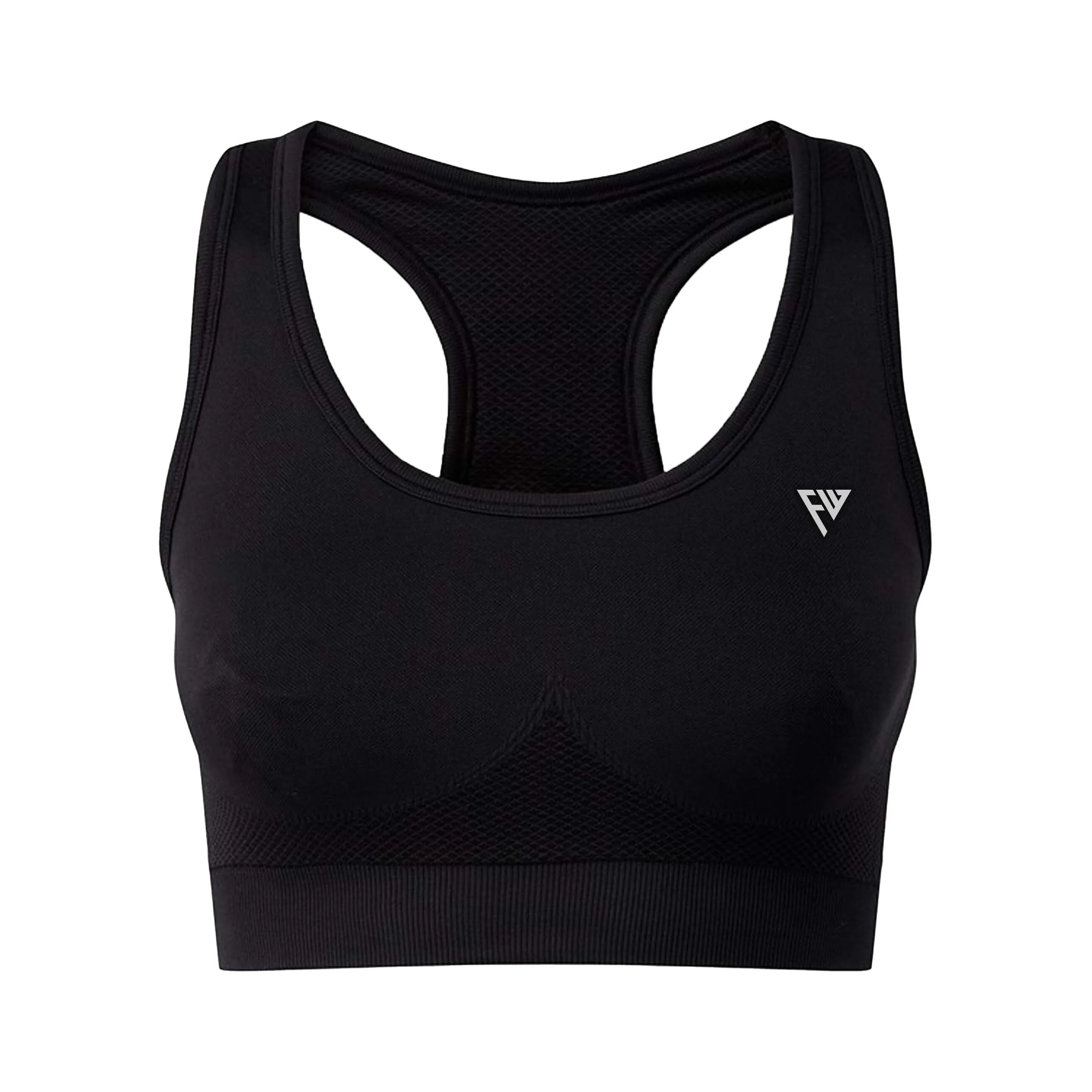 WOMENS SEAMLESS BRA TOP BLACK
