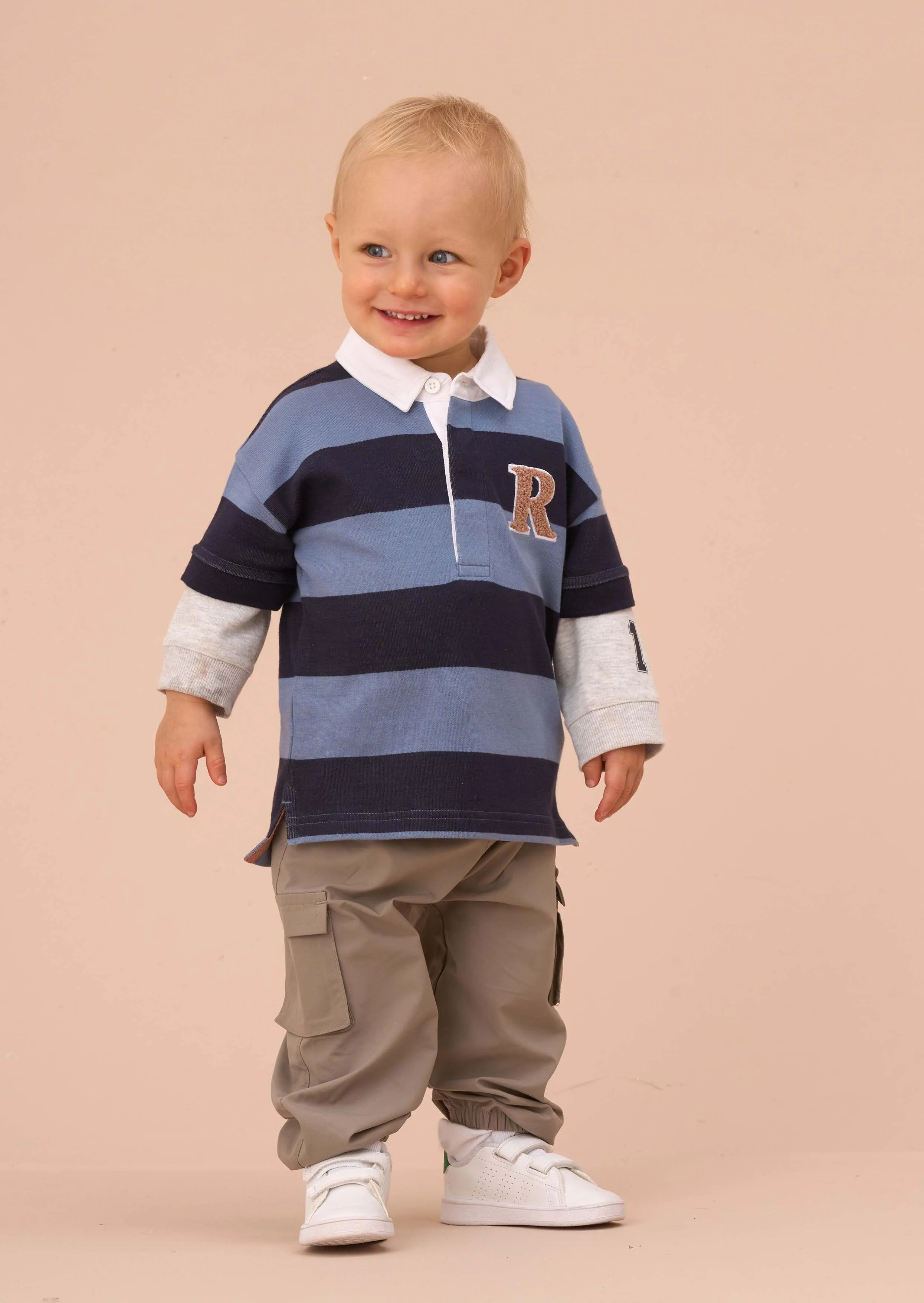 Zane Blue Stripe Rugby Top