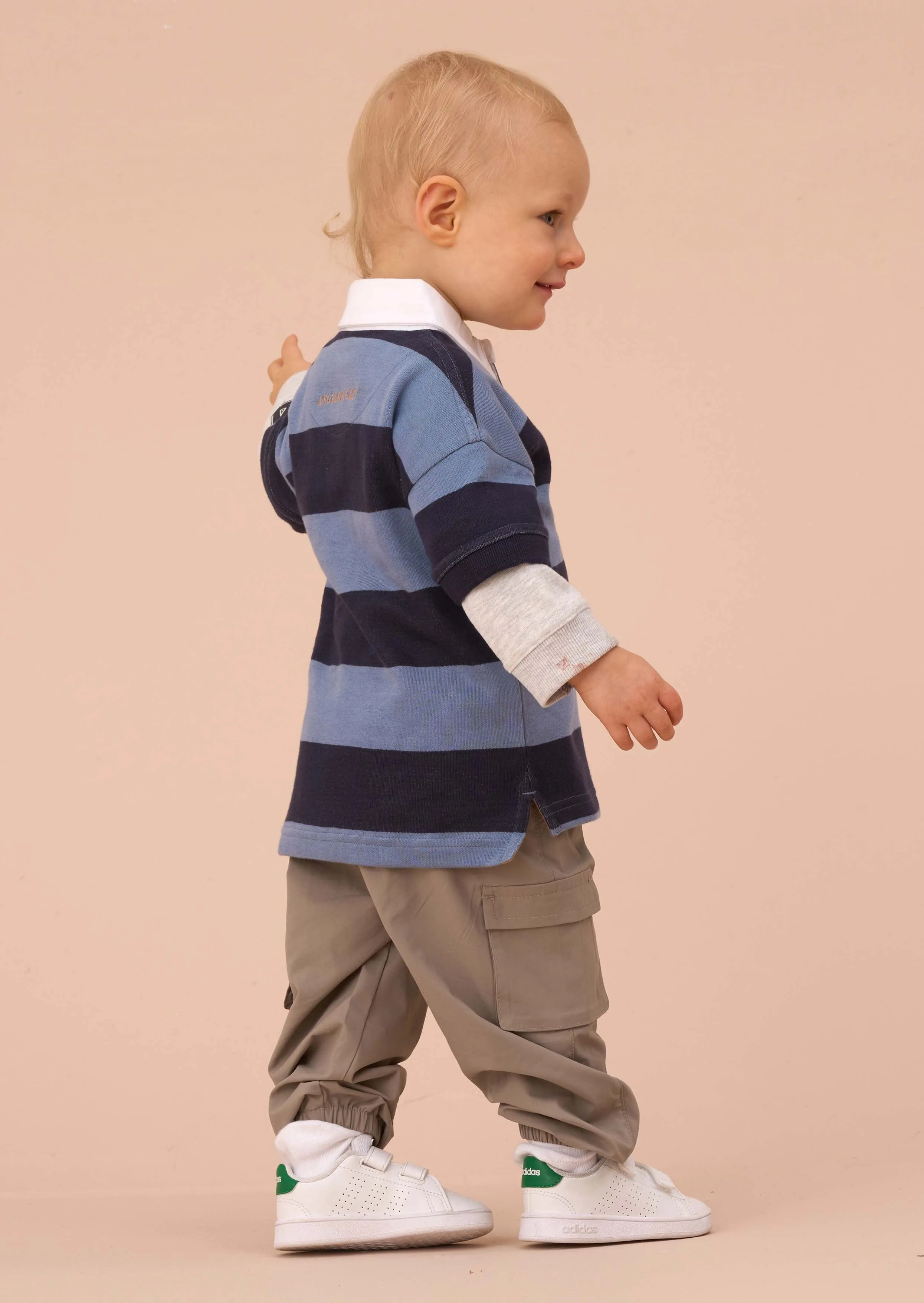 Zane Blue Stripe Rugby Top
