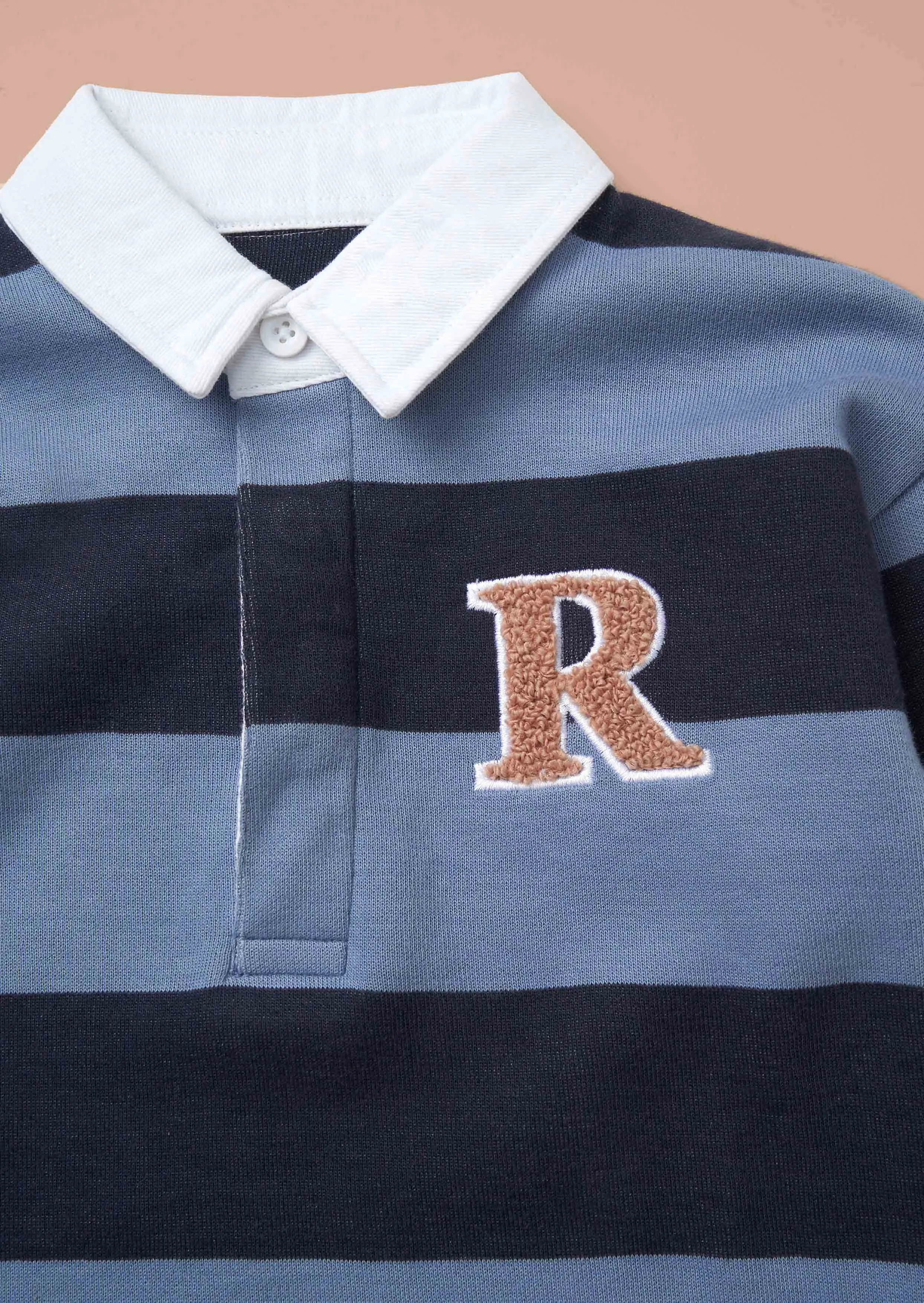 Zane Blue Stripe Rugby Top