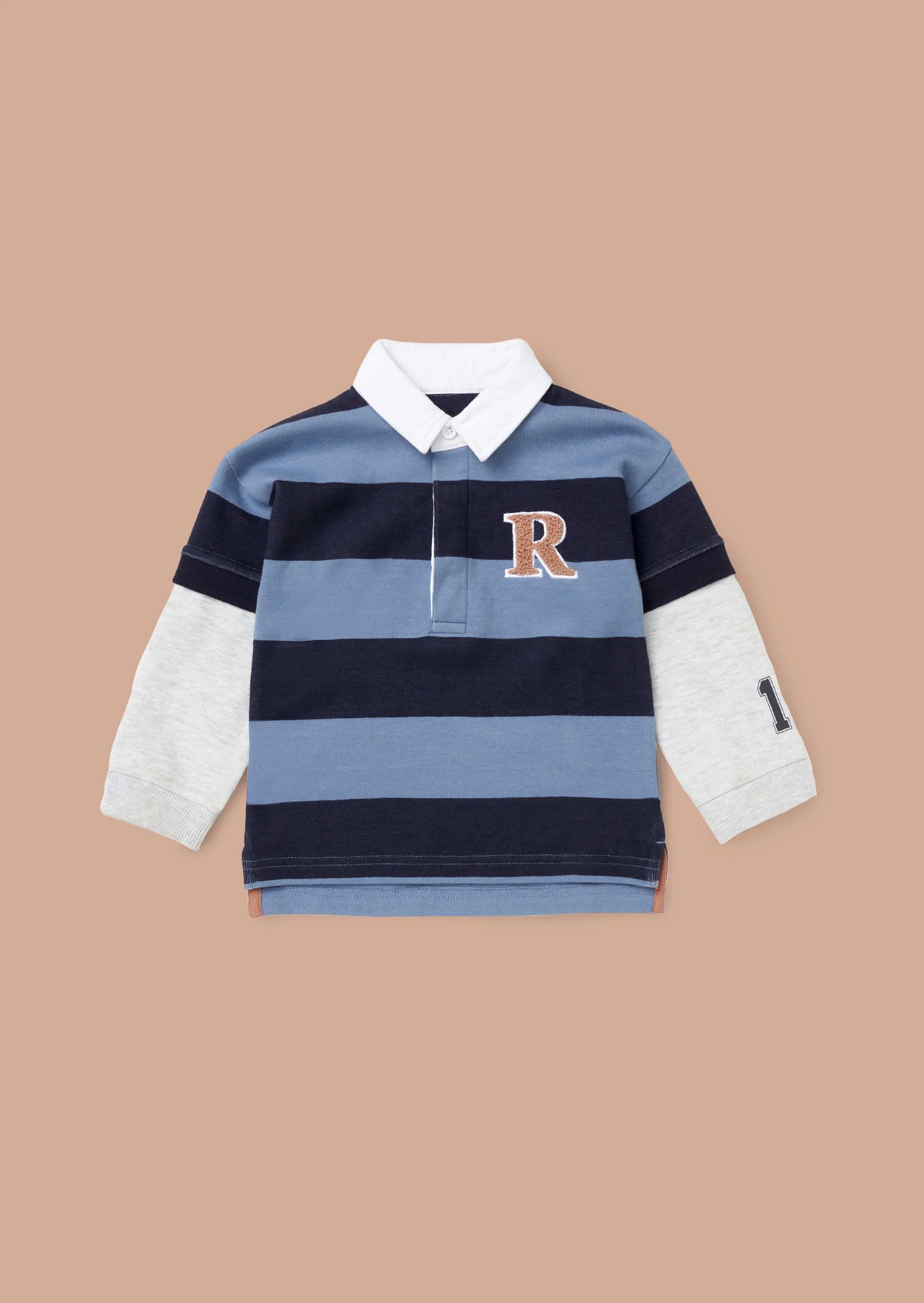Zane Blue Stripe Rugby Top